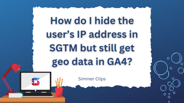 How do I hide the user's IP address in SGTM but still get geo data in GA4?