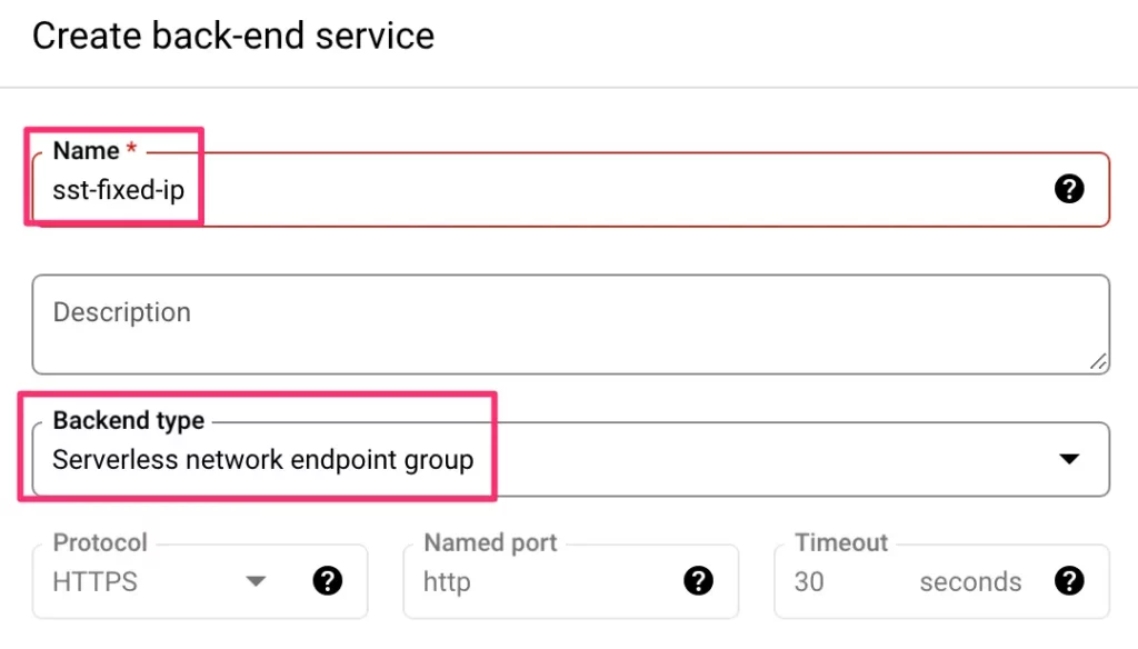 backend service name