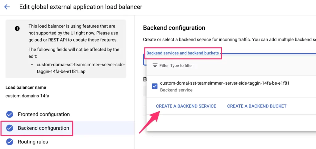 create a backend service