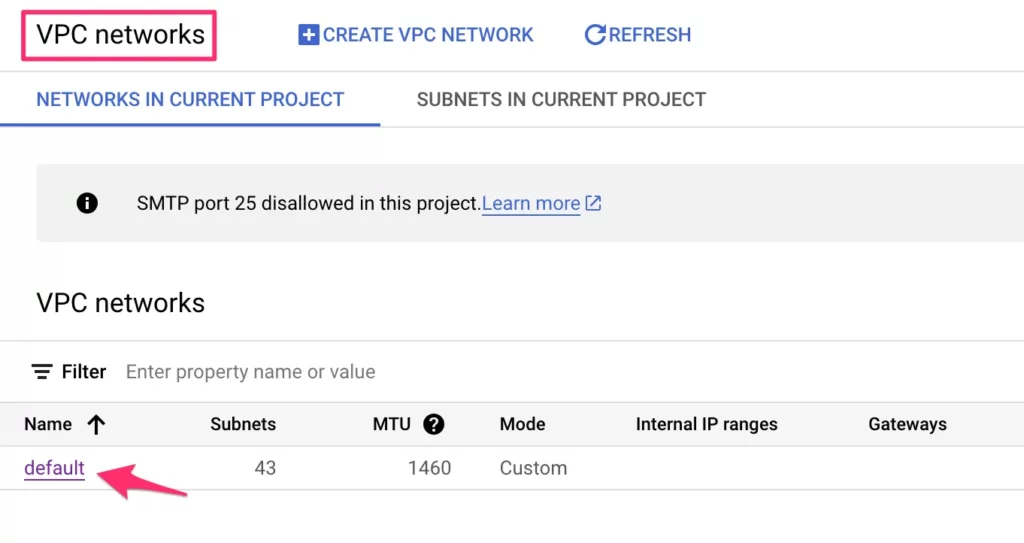 Click to VPC networks