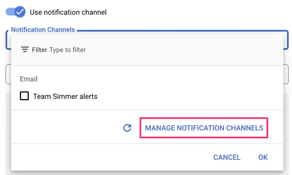 Manage notification channels