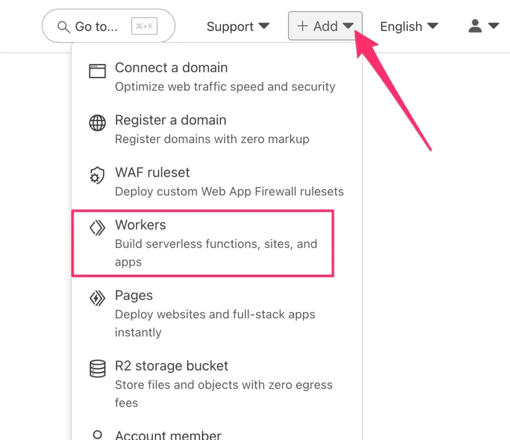 Add worker in Cloudflare
