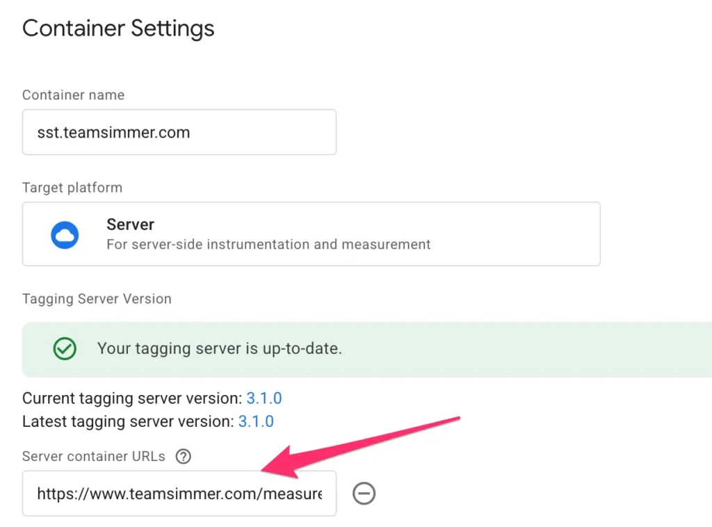 server container URLs