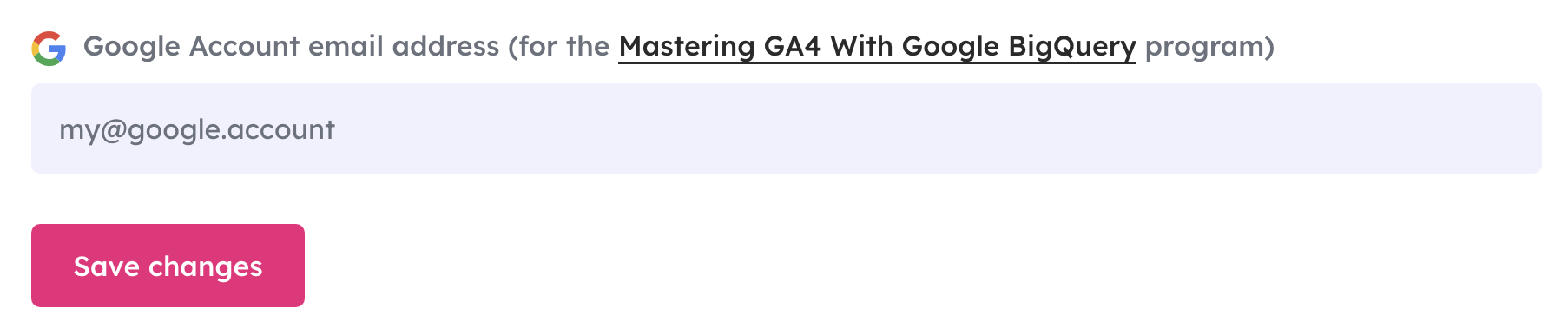 Google Account email address